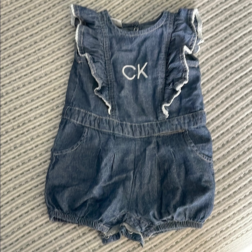 Calvin Klein Baby Girl Denim Romper - Size 12m